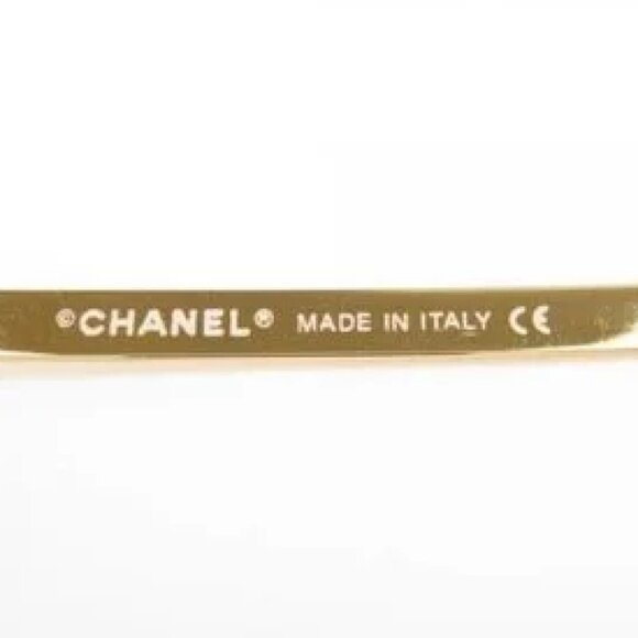 ✨ RARE Chanel Vintage Sunglasses Rhinestone CC Logo Rimless Gradient Gold Y2K - Picture 12 of 12